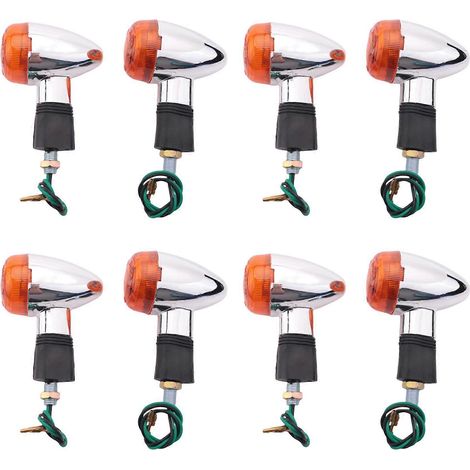 Intermitentes delanteros y traseros tipo bala para motocicletas Honda, Kawasaki, Suzuki y Yamaha (8 piezas) (1/2)
