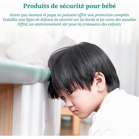 Protection mousse angles et rebords pour bébés, blanc, 4 coins + 2m, kit sécurité. (1/4)