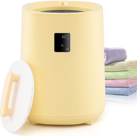 COSTWAY Towel Warmer for Bathroom 18 L Large Blanket Warmer w/LED Display-Yellow (1/5)