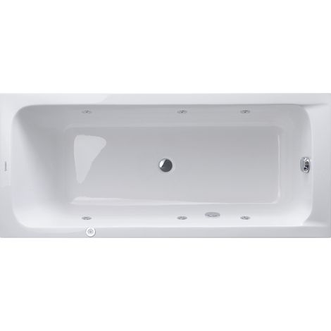 Duravit D-Code baignoire balnéo, 1800x800mm, 2 pentes de dos, Jet (1/5)