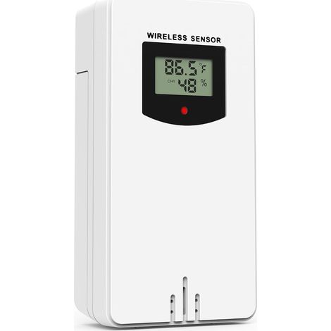 Sensores inalámbricos para interiores y exteriores, termómetro e higrómetro pantalla digital color blanco. (1/4)