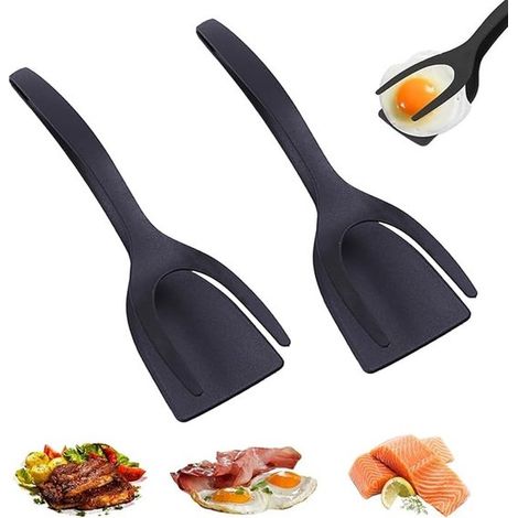 Juego de 2 pinzas de cocina, pinzas resistentes al calor para parrilla, ideales para carne y verduras. (1/5)