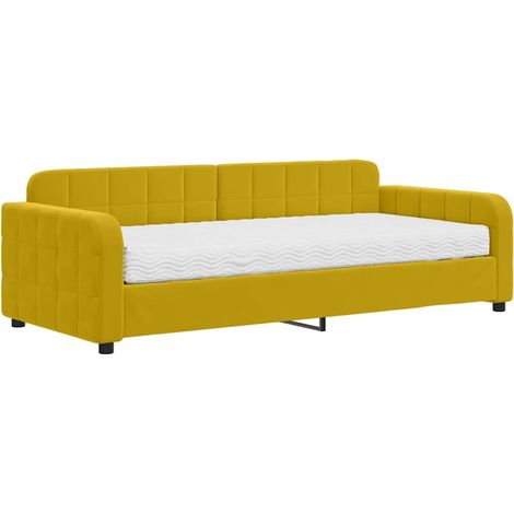 Maison Exclusive - Divano Letto con Materasso Giallo 90x200 cm in Velluto