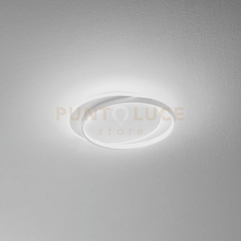 Plafoniera LED a soffitto Christine P/P, 40W 2600lm 3000K, montatura in alluminio satinato bianco e diffusore in metacrilato opale - Gea Luce