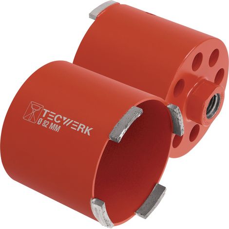 Perforateur de boîtier PROFI D.82mm Longueur de travail 62mm Longueur totale 90mm brasé TECWERK (1/2)