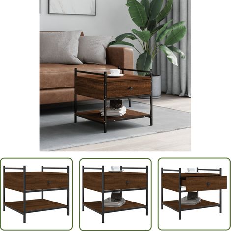 The Living Store Couchtisch Braun Eichen-Optik 50x50x50 cm Holzwerkstoff - Couchtisch - Wohnzimmerstil - Eiche Optik - Holzwerkstoff - Beistelltisch (1/5)