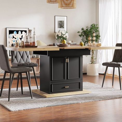 Table à manger extensible - - Bois - 110-140 cm - 6 personnes (1/5)