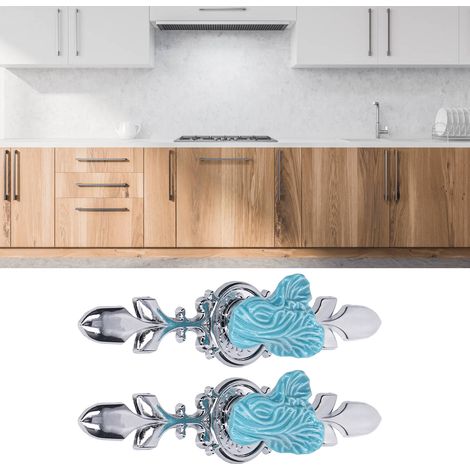 2 Sets/zu verkaufen: Schubladen- und Schrankgriffe im europäischen Stil, rund, pastoralblau, modern minimalistisch, Einlochgriff, 1088D, Schnäppchenpreis. (1/5)