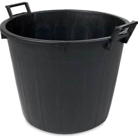 Mastello in plastica a due manici senza fori per mosto del vino e agricoltura nero -65 litri (1/3)