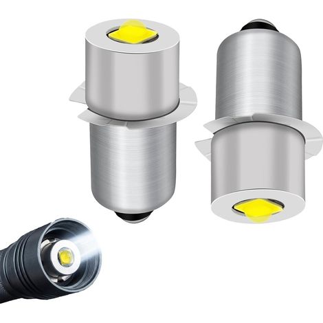 Pair of 5W P13.5S LED Bulbs for Flashlight Torch 6-24V 300 Lumens Optimal Replacement with High Brightness and Superior Durability for 4-6 C/D Batteries (1/5)