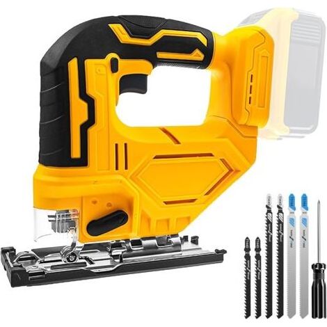 Scie sauteuse sans fil compatible avec batterie Dewalt 20 V Max, outil de coupe de scie sauteuse 400 W 2700 tr/min, coupes biseautées à 45° avec lames de scie sauteuse pour coupe droite/courbe/cercle (1/5)