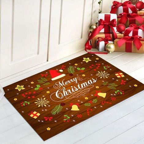 Paillasson de Noël, Tapis de Sol de Noël, Tapis de Bain Antidérapant, Tapis D'entrée Noël, Paillasson Absorbant, Décoration Noël Tapis, Motif de Noël Tapis pour Salon Chambre Couloir Salle (1/4)