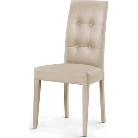 JACQUELYN - sedia moderna ecopelle con 4 bottoni