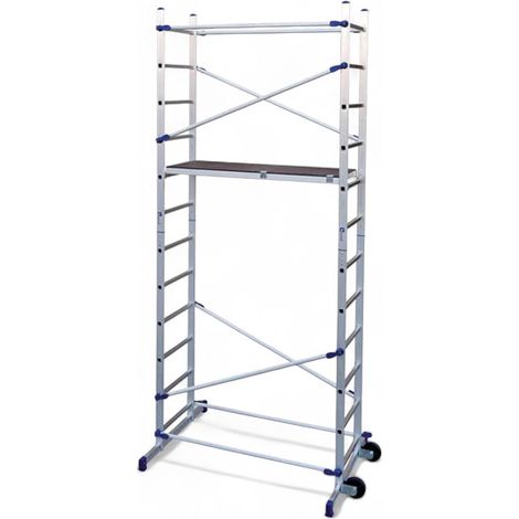 Trabattello in alluminio con altezza di lavoro 436 cm e piano antiscivolo 41x143 cm PINNA CLIC