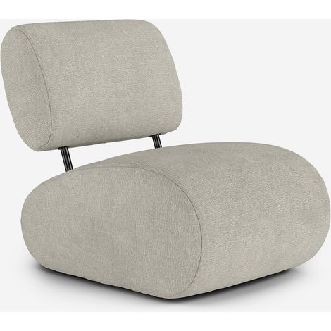 Poltrona moderna in ciniglia senza braccioli Tux - Grigio (1/5)