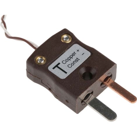 Thermocouple type T Ø 1/0.2mm, L 5m, +260°C max à Fiche mâle miniature ( Prix pour 1 ) (1/3)