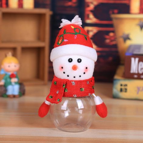 Boîte De Rangement - Boîte À Bonbons De Noël - Pour Bonbons Et Confiseries - 7 x 17 cm - En Tissu Et Plastique - 1 Pièce (1/2)