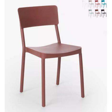 Sedia in polipropilene design moderno per cucina bar ristorante giardino Liner - Marrone (1/5)