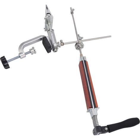 Schärfset mit festem Winkel, 360°-Klappmechanismus, verstellbarer Clip, 4 weiße Korund-Schärfsteine, Werkzeugschärfsystem (1/5)