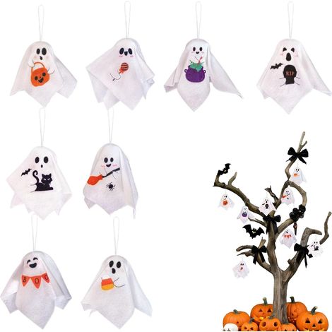 Décorations d'Halloween fantomatiques, décorations de maison hantée, ensemble de 8 décorations d'Halloween mignonnes (1/5)