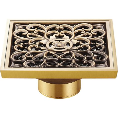 Bonde de douche carrée simple antique (1/4)