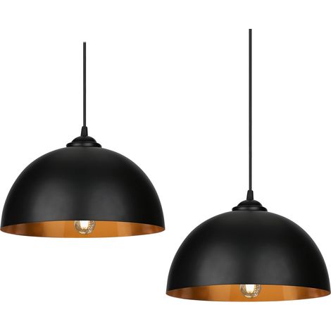 Wolketon Lampada a sospensione paralume E27 lampada a sospensione lampada da soffitto plafoniera in metallo 2er