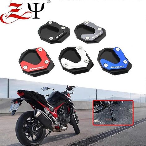 Convient pour Honda CB750 Hornet : support latéral, pédale supplémentaire, repose-pieds, pieds élargis, grande taille – Logo argenté (1/5)