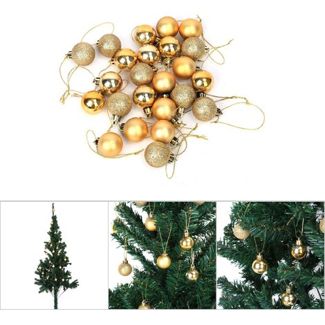 24 goldene Christbaumkugeln – Partydekorationen und Hängeornamente (1/5)