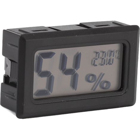 Thermomètre-hygromètre noir avec écran LCD HD numérique, appareil électronique intégré pour casier ou boîte à cigares. (1/5)
