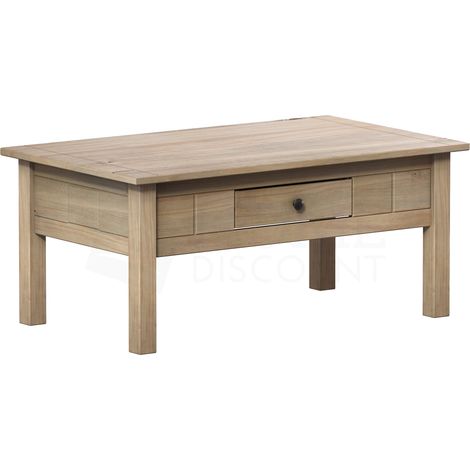 Panama 1 Schubladen Couchtisch Massives Kiefernholz Wohnzimmermöbel (1/5)