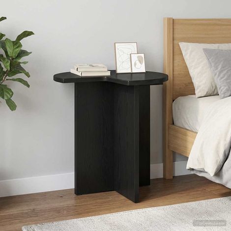 Tavolo laterale Rovere Nero Ø 39 x 38 cm Legno ingegnerizzato vidaXL (1/5)