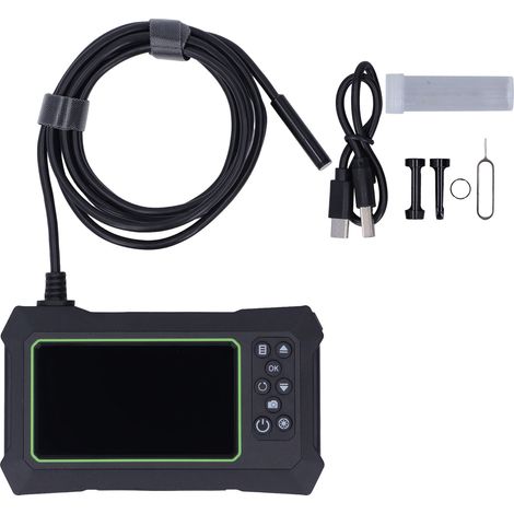 Endoscope industrie double lentille ABS 1080P noir vert 5m caméra d'inspection numérique étanche (1/5)