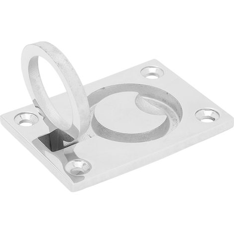 4 quadratische, eingelassene Türgriffe 63 x 44 mm, Edelstahl 316, verdeckte Griffe für Luken, Schränke und Regale, Marine-Finish (1/5)