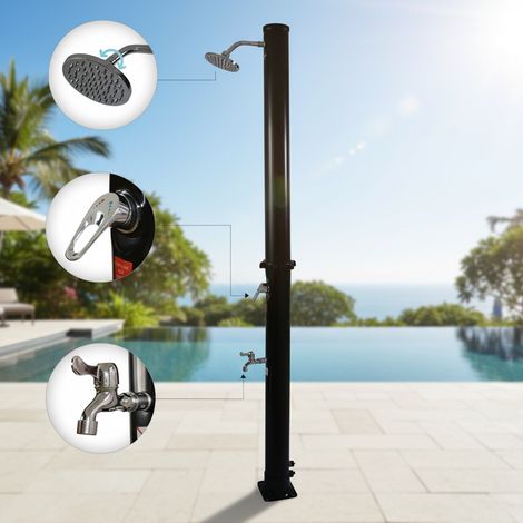 Doccia da piscina Doccia solare Doccia nera da giardino 20L Doccia esterna da campeggio Doccia esterna Doccia a piedi Doccia da piscina