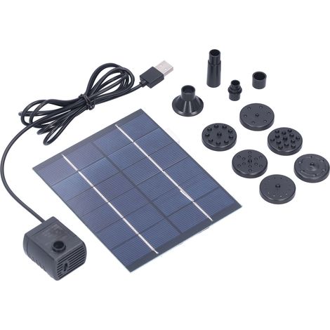 Fontaine solaire 2W avec pompe à eau et panneau solaire, kit pour bassin extérieur, décoration jardin, étang, sans fil (1/5)