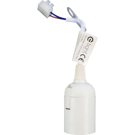 Portalampada E27 bianca, cavo 12 cm, morsetto 60W Eko-Light