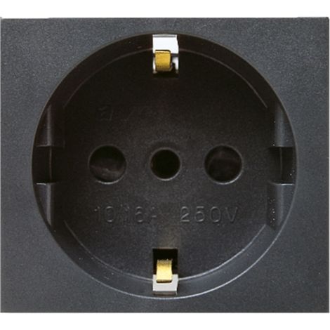 Presa Schuko P30 2P+T 16A Noir AVE 45390TS