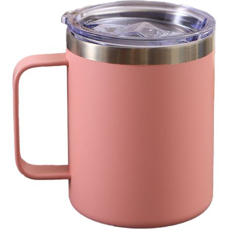 Gobelet Isotherme En Acier Inoxydable Avec Poignée Et Couvercle Pour Café Thé Boissons Froides 350 Ml (1/5)