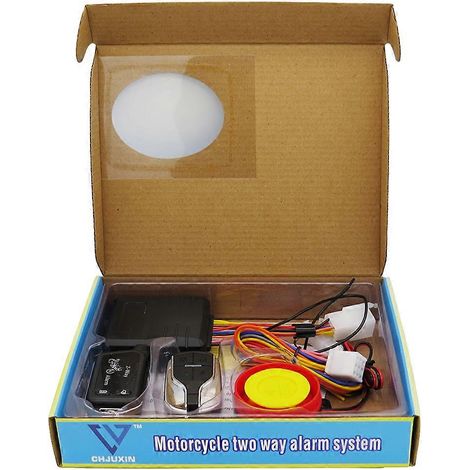 Sistema de alarma bidireccional para motocicleta con control remoto y pantalla LED de advertencia. (1/5)