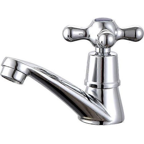 Einzelner Kaltwasserhahn, GU.B/gut, verchromter Wasserhahn für Waschbecken, Badezimmer, Toilette, Spüle, Küche