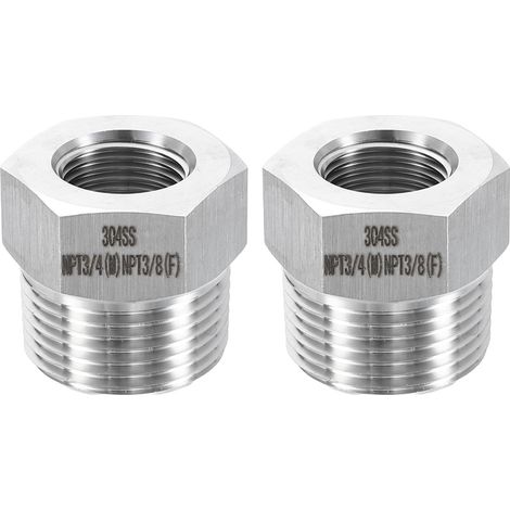 2Pcs Réducteur Douille 3/4" NPT Mâle x 3/8" NPT Femelle (1/5)