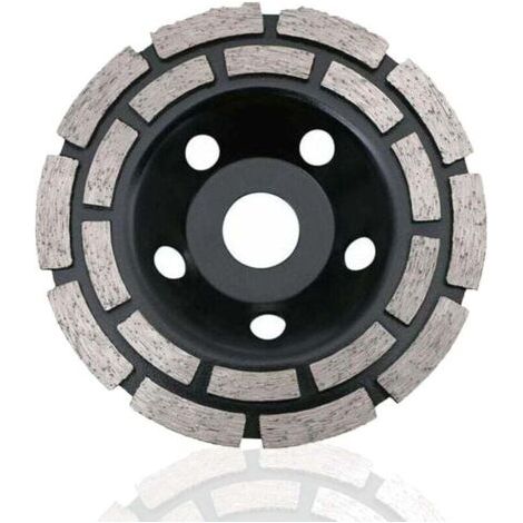 Disco abrasivo diamantato, 125 x 22,2 mm, mola abrasiva a doppia fila per calcestruzzo, mola diamantata universale per levigatura di calcestruzzo, pietra, granito, massetto, muratura, uso universale