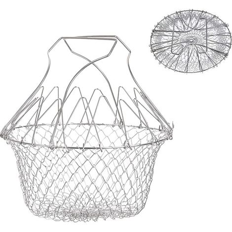 Panier à Frire, Panier a Salade Tamis Cuisine Inoxydable Fry Extensible Chef Panier Cuisine (1/4)