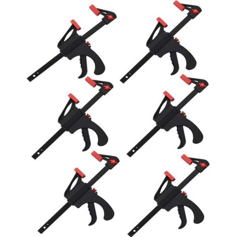ALLIANDISLot de 6 Pinces de Serrage Rapides pour Le Travail Du Bois, Pour Les Travaux Manuels, Les Travaux Manuels Et Le Bois (1/4)