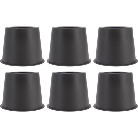 Coussinets Anti-Vibration pour pieds de canapé, 6 pièces, tapis élévateur de meubles pour Table, armoire, lit, 3 pouces, rond noir (1/5)