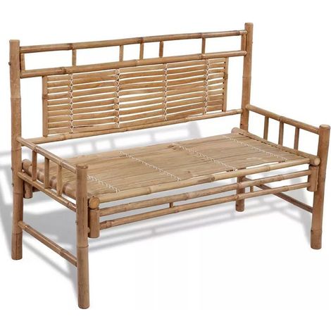 Banc de jardin bambou clair Maboun (1/3)