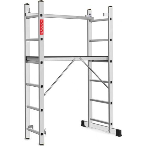 Échafaudage Aluminium 2x6 avec Plateforme de Travail – Échelle 3 en 1 Pliante