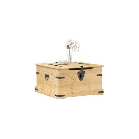 Boîte de rangement Corona 78x78x45 bois de pin massif (1/5)