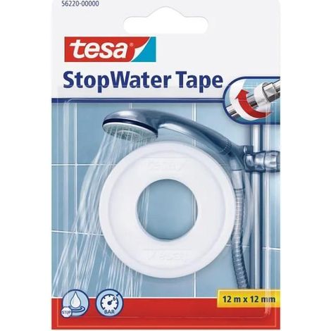Cinta de sellado de roscas impermeable de teflón tesa STOP WATER 12 m (1/5)