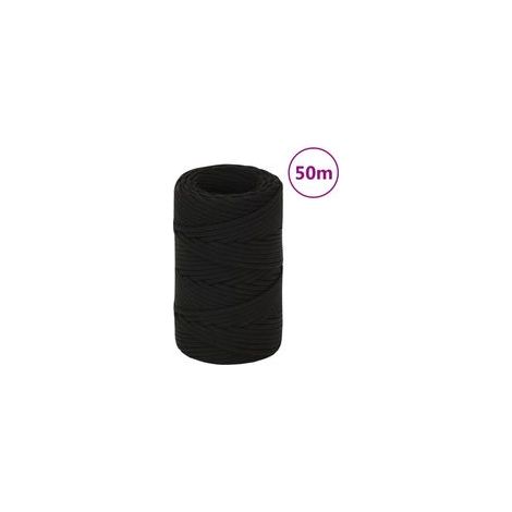 Schwarzes Arbeitsseil, 2 mm, 50 m, Polyester - Crezuo